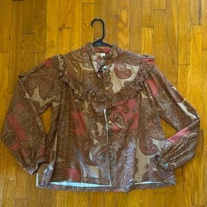 Revivall Victorian paisley button down shirt